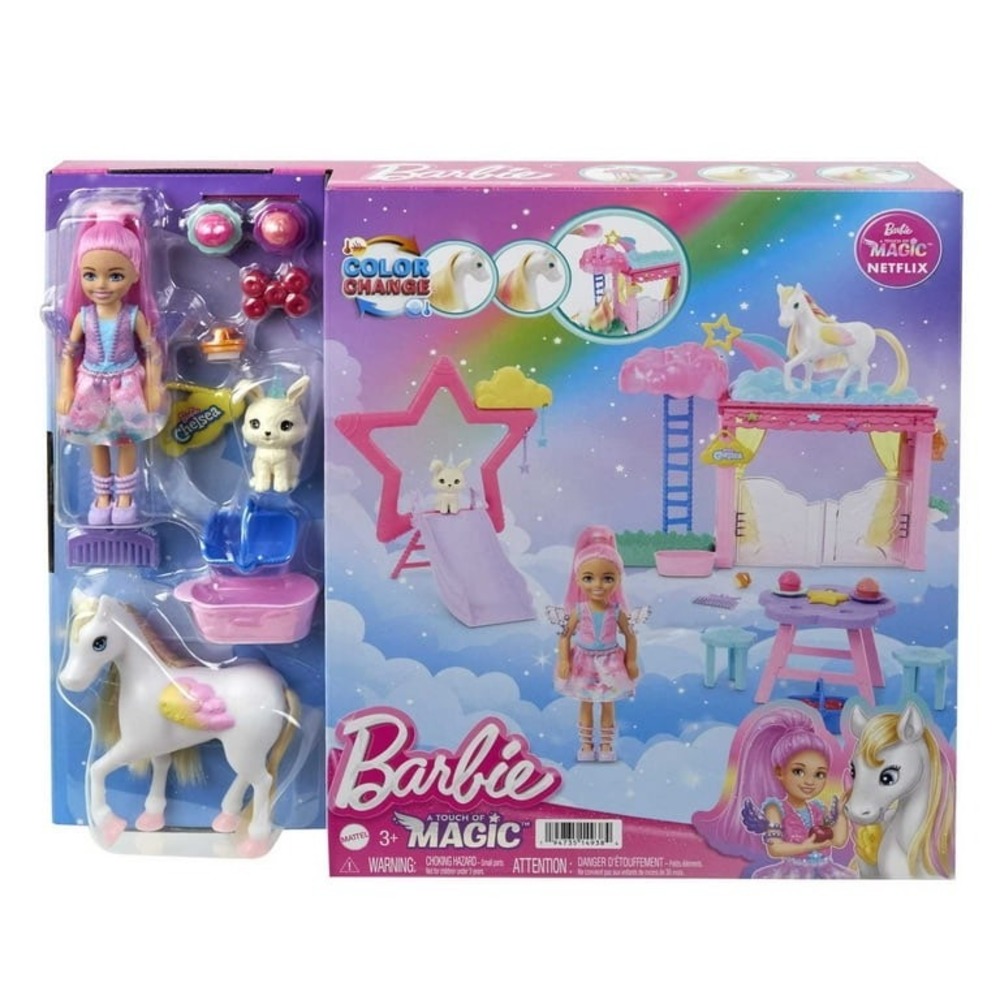 Barbie A Touch of Magic Chelsea Doll Playset Baby Pegasus, Winged Horse Toys new